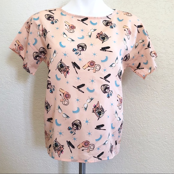 H&M ? Peach day of beauty top. Sz. S - Picture 1 of 4